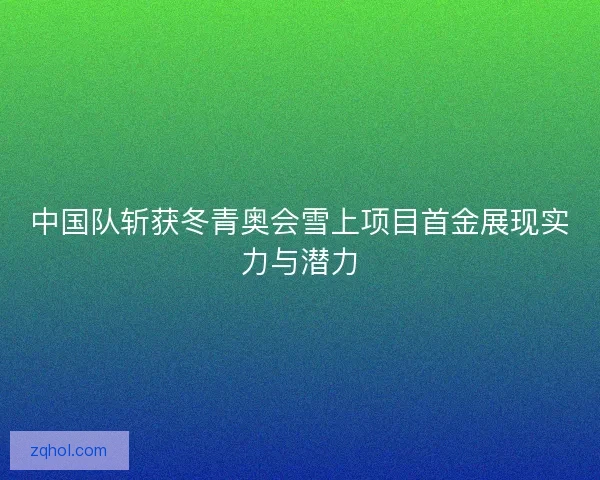 中国队斩获冬青奥会雪上项目首金展现实力与潜力 中国队斩获冬青奥会雪上项目首金展现实力与潜力