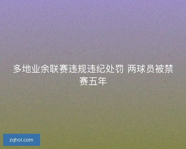 多地业余联赛违规违纪处罚 两球员被禁赛五年